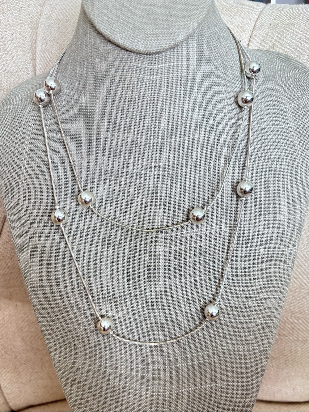 Beaded Double Cain Necklace